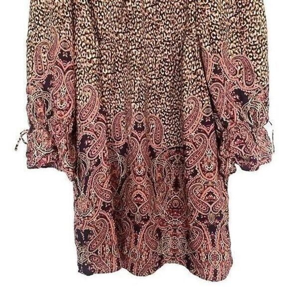 NWT Anthropologie Maeve Large Dress Boho Smocked Leopard Paisley Peasant - Picture 4 of 11